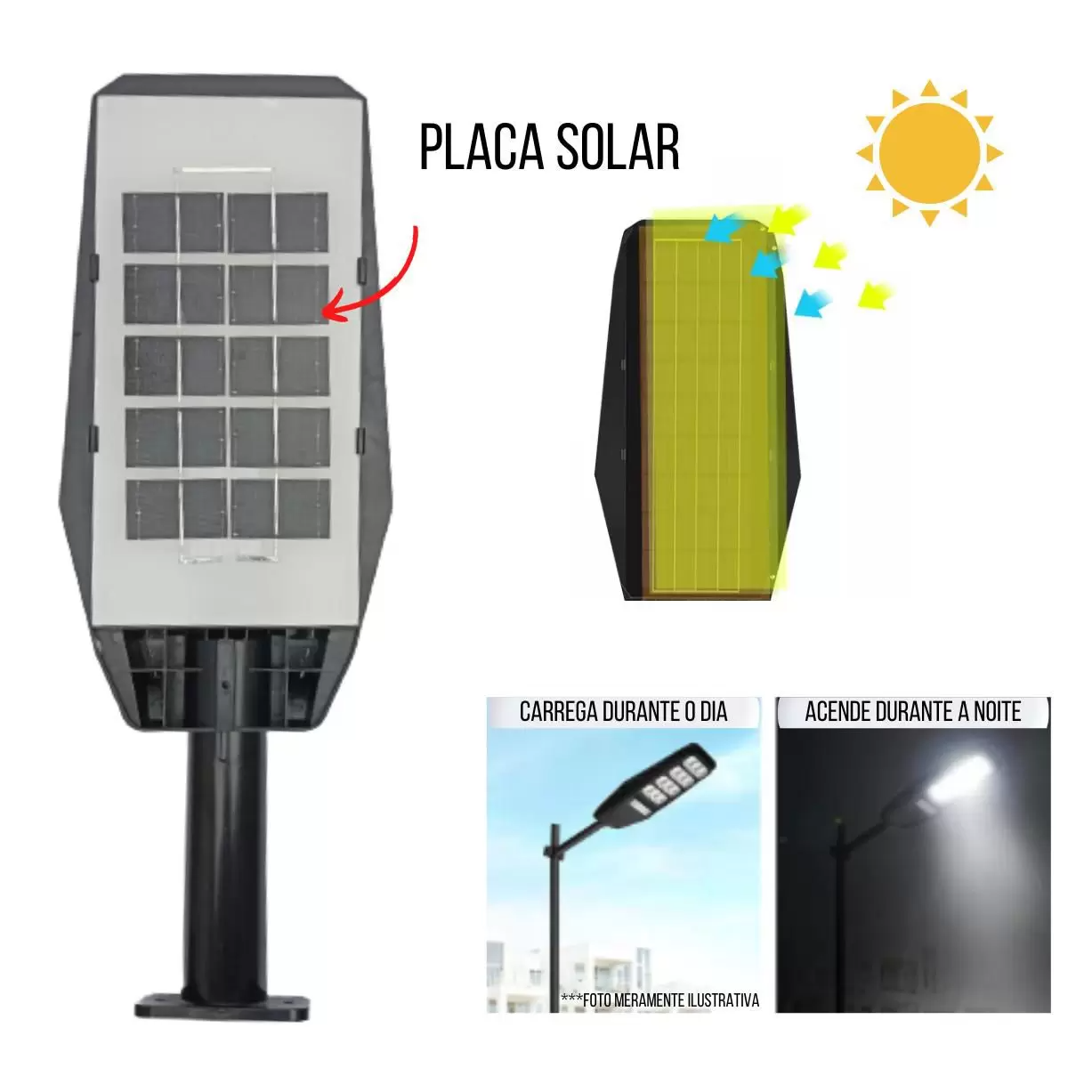 LÁMPARA SOLAR LED PARA EXTERIORES CON SENSOR MOVIMENTO